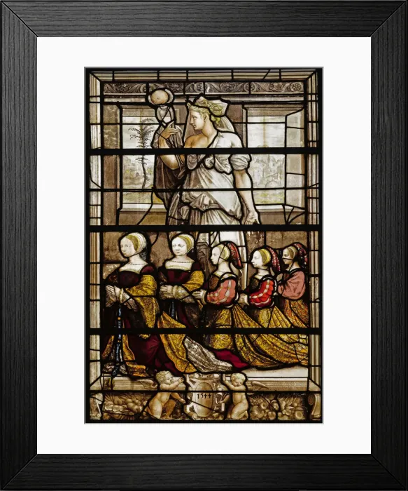 Framed Print : Portrait of the daughters of Anne de Montmorency (1493-1567) and Madeleine of Savoy (1510-1586), 1544. Artist: French master Framed Print : Portrait of the daughters of Anne de Montmorency (1493-1567) and Madeleine of Savoy (1510-1586), 1544. Artist: French master