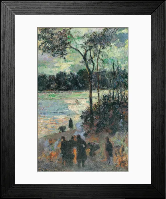 Framed Print : The Fire at the River Bank, 1886. Artist: Gauguin, Paul Eugene Henri (1848-1903) Framed Print : The Fire at the River Bank, 1886. Artist: Gauguin, Paul Eugene Henri (1848-1903)