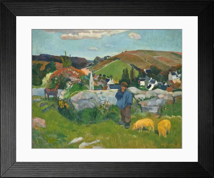 Framed Print : The Swineherd, 1888. Artist: Gauguin, Paul Eugene Henri (1848-1903) Framed Print : The Swineherd, 1888. Artist: Gauguin, Paul Eugene Henri (1848-1903)