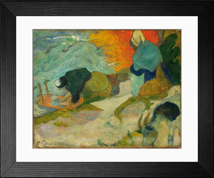 Framed Print : Washerwomen in Arles (Laveuses a Arles), 1888. Artist: Gauguin, Paul Eugene Henri (1848-1903) Framed Print : Washerwomen in Arles (Laveuses a Arles), 1888. Artist: Gauguin, Paul Eugene Henri (1848-1903)