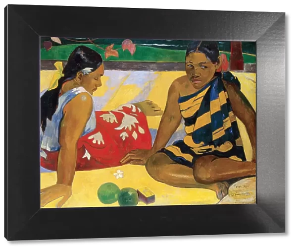 Parau Api. Whats new?, 1892. Artist: Gauguin, Paul Eugene Henri (1848-1903)
