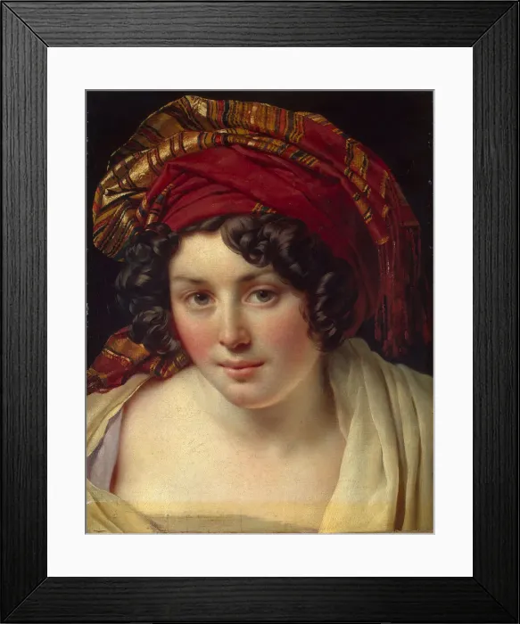 Framed Print : Head of a Woman in a Turban, ca 1820. Artist: Girodet de Roucy Trioson, Anne Louis (1767-1824) Framed Print : Head of a Woman in a Turban, ca 1820. Artist: Girodet de Roucy Trioson, Anne Louis (1767-1824)
