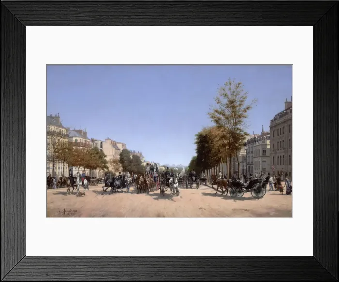 Framed Print : View of the Champs-Elysees from the Place de l Etoile in Paris, 1878. Artist: Grandjean, Edmond (1844-1908) Framed Print : View of the Champs-Elysees from the Place de l Etoile in Paris, 1878. Artist: Grandjean, Edmond (1844-1908)