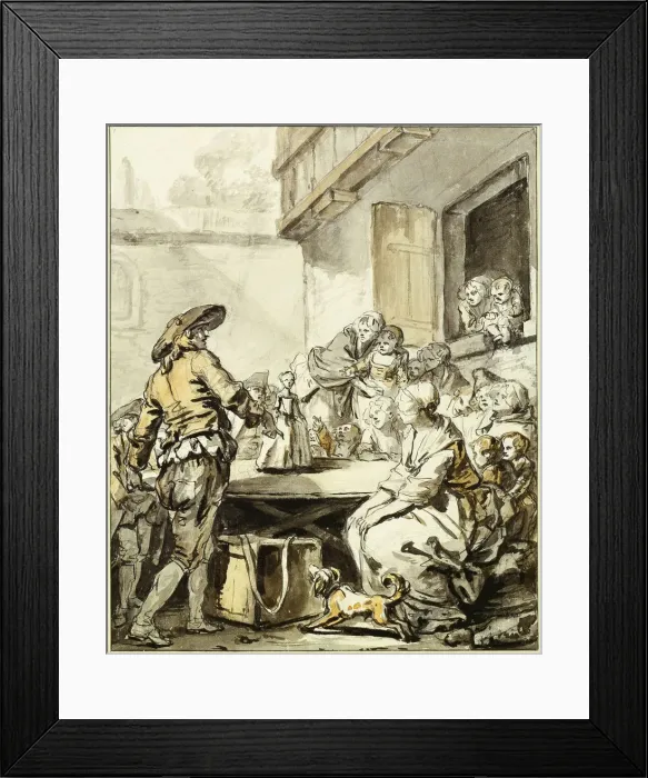 Framed Print : Savoyard with a Dancing Doll. Artist: Greuze, Jean-Baptiste (1725-1805) Framed Print : Savoyard with a Dancing Doll. Artist: Greuze, Jean-Baptiste (1725-1805)