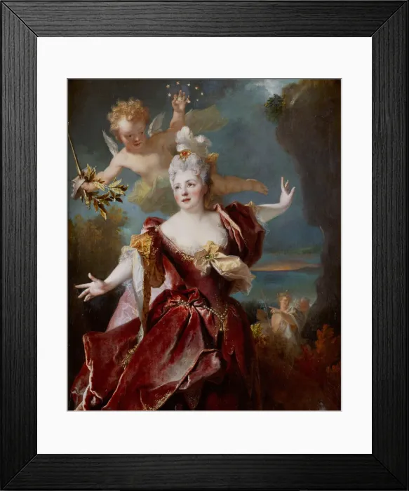 Framed Print : Portrait of Marie Anne de Chateauneuf, called Mademoiselle Duclos, in the role of Ariadne, ca 1712. Artist: Largilliere, Nicolas, de (1656-1746) Framed Print : Portrait of Marie Anne de Chateauneuf, called Mademoiselle Duclos, in the role of Ariadne, ca 1712. Artist: Largilliere, Nicolas, de (1656-1746)