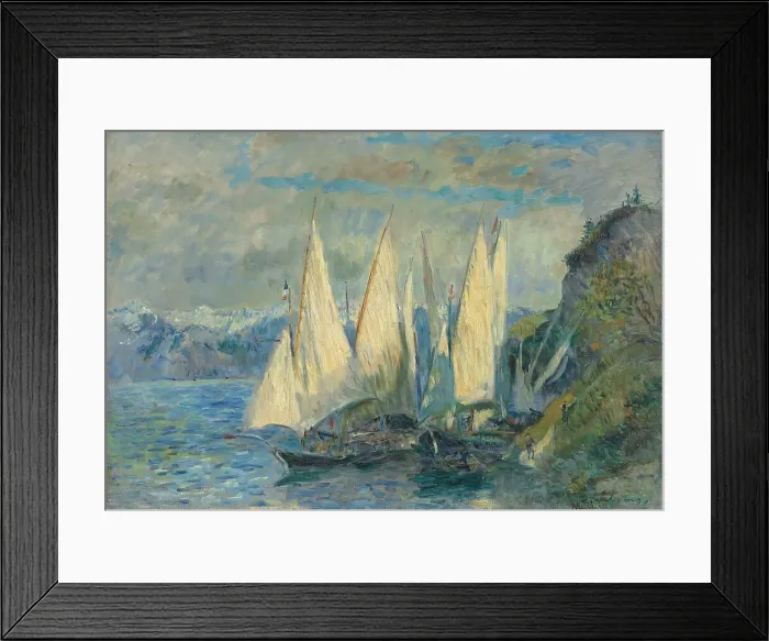 Framed Print : Barques aux grandes voiles sur le lac Leman a Meillerie en Haute-Savoie. Artist: Lebourg, Albert (1849-1928) Framed Print : Barques aux grandes voiles sur le lac Leman a Meillerie en Haute-Savoie. Artist: Lebourg, Albert (1849-1928)