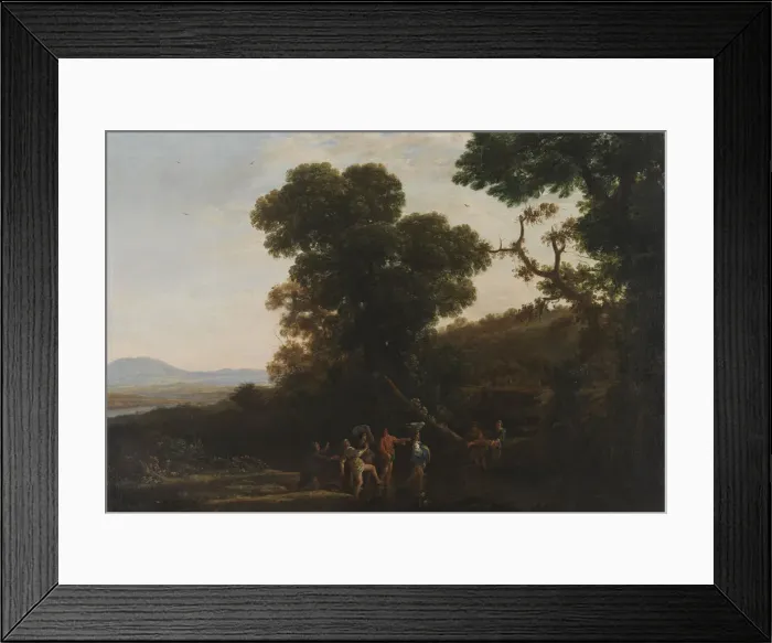 Framed Print : Landscape with Figures Wading Through a Stream, 1636-1637. Artist: Lorrain, Claude (1600-1682) Framed Print : Landscape with Figures Wading Through a Stream, 1636-1637. Artist: Lorrain, Claude (1600-1682)
