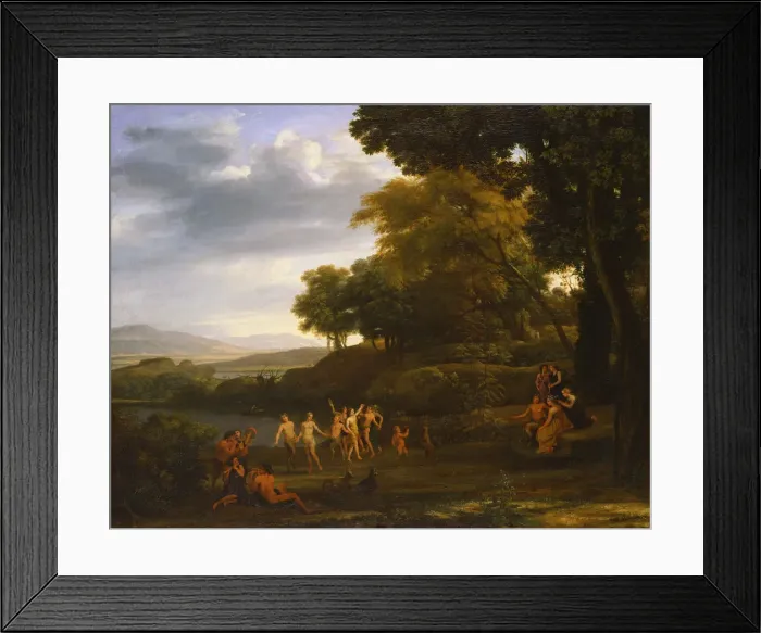 Framed Print : Landscape with Dancing Satyrs and Nymphs, 1646. Artist: Lorrain, Claude (1600-1682) Framed Print : Landscape with Dancing Satyrs and Nymphs, 1646. Artist: Lorrain, Claude (1600-1682)