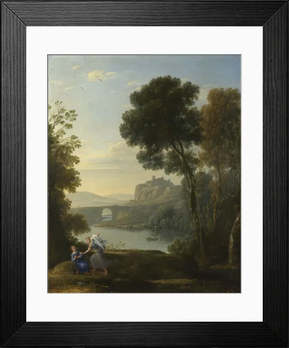 Framed Print : Landscape with Hagar and the Angel, 1646. Artist: Lorrain, Claude (1600-1682) Framed Print : Landscape with Hagar and the Angel, 1646. Artist: Lorrain, Claude (1600-1682)