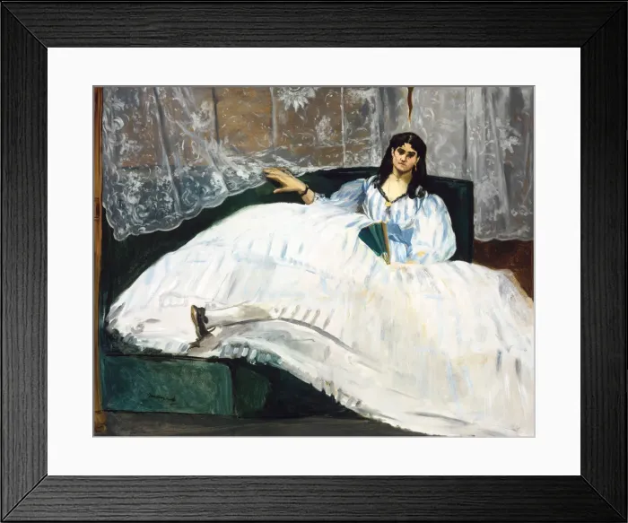 Framed Print : Woman with a Fan, 1862. Artist: Manet, Edouard (1832-1883) Framed Print : Woman with a Fan, 1862. Artist: Manet, Edouard (1832-1883)