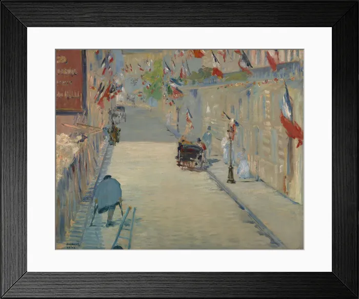 Framed Print : The Rue Mosnier with Flags, 1878. Artist: Manet, Edouard (1832-1883) Framed Print : The Rue Mosnier with Flags, 1878. Artist: Manet, Edouard (1832-1883)