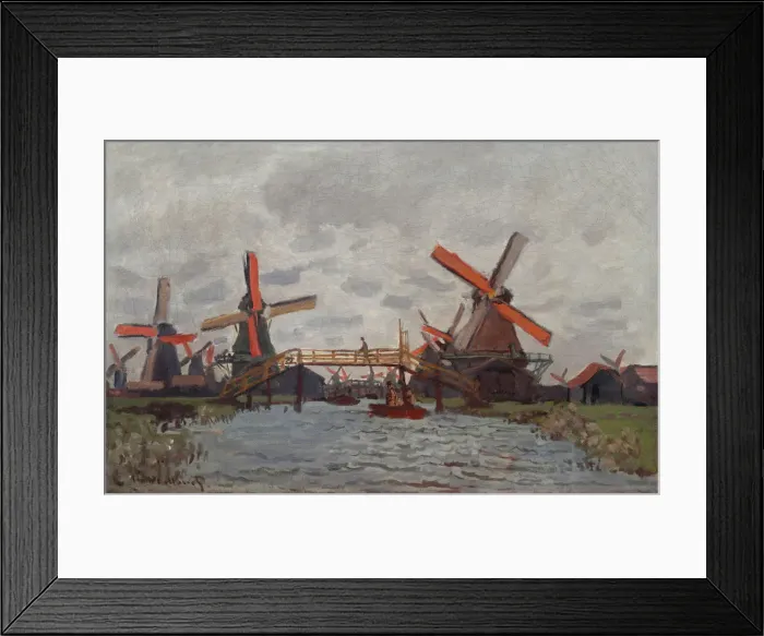 Framed Print : Mills at Westzijderveld near Zaandam, 1871. Artist: Monet, Claude (1840-1926) Framed Print : Mills at Westzijderveld near Zaandam, 1871. Artist: Monet, Claude (1840-1926)