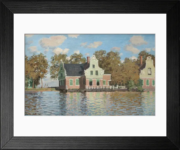 Framed Print : Houses at the bank of the river Zaan, 1871-1872. Artist: Monet, Claude (1840-1926) Framed Print : Houses at the bank of the river Zaan, 1871-1872. Artist: Monet, Claude (1840-1926)
