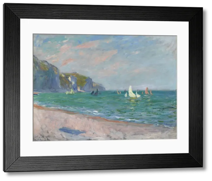 Framed Print : Bateaux devant les falaises de Pourville, 1882. Artist: Monet, Claude (1840-1926) Framed Print : Bateaux devant les falaises de Pourville, 1882. Artist: Monet, Claude (1840-1926)