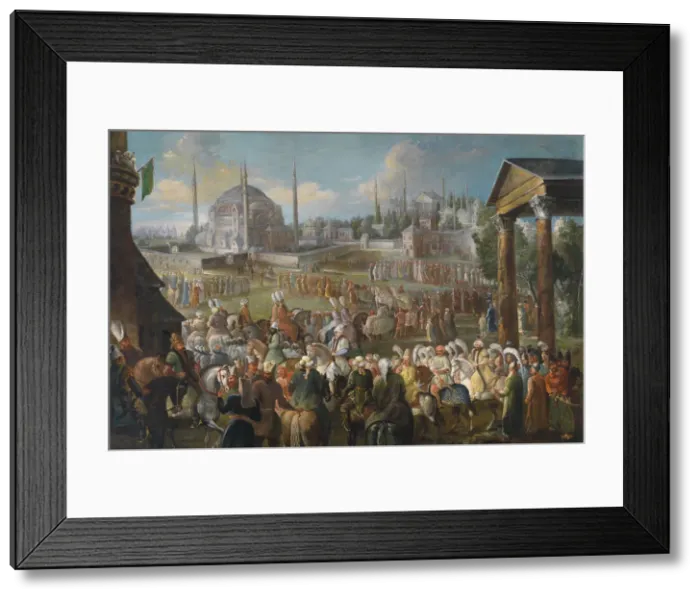 Framed Print : The Sultans Procession in Istanbul, c. 1736. Artist: Mour (Vanmour), Jean Baptiste, van (1671-1737) Framed Print : The Sultans Procession in Istanbul, c. 1736. Artist: Mour (Vanmour), Jean Baptiste, van (1671-1737)