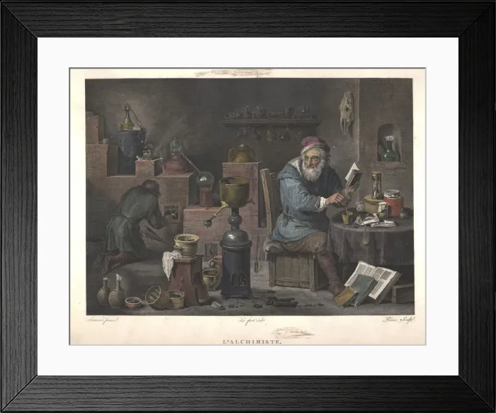 Framed Print : The Alchemist (after painting by David Teniers), Late 18th cent Artist: Peree, Jacques Louis (1769-1832) Framed Print : The Alchemist (after painting by David Teniers), Late 18th cent Artist: Peree, Jacques Louis (1769-1832)