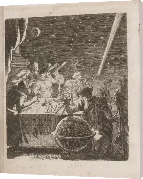 Observing the Heavens in the Age of Galileo (From: Von Bedeutung der Cometen), 1681. Artist: Petit, Pierre (1598-1677)
