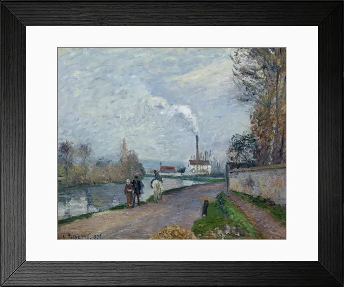 Framed Print : The Oise near Pontoise in Grey Weather, 1876. Artist: Pissarro, Camille (1830-1903) Framed Print : The Oise near Pontoise in Grey Weather, 1876. Artist: Pissarro, Camille (1830-1903)