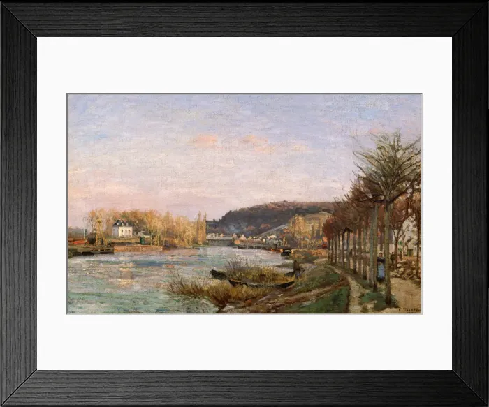 Framed Print : The Seine at Bougival, 1870. Artist: Pissarro, Camille (1830-1903) Framed Print : The Seine at Bougival, 1870. Artist: Pissarro, Camille (1830-1903)