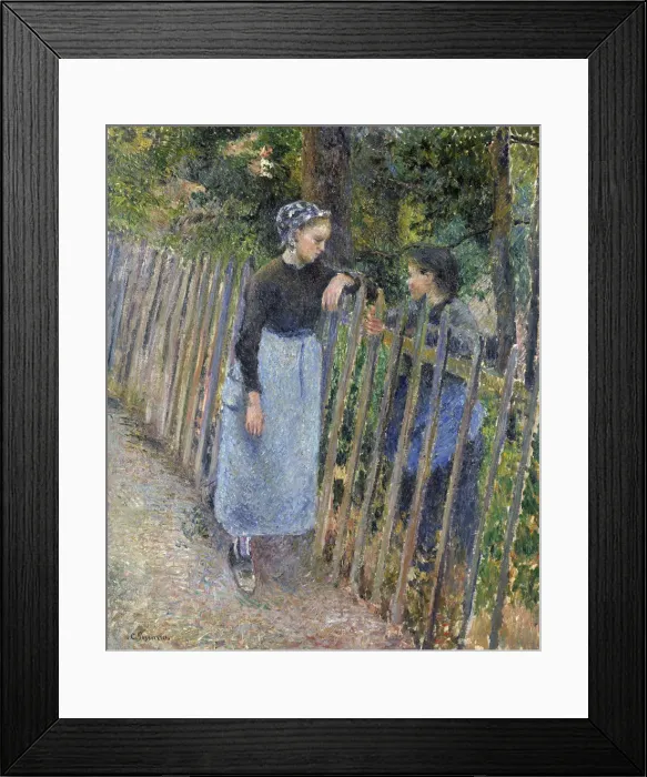 Framed Print : Conversation, ca 1881. Artist: Pissarro, Camille (1830-1903) Framed Print : Conversation, ca 1881. Artist: Pissarro, Camille (1830-1903)
