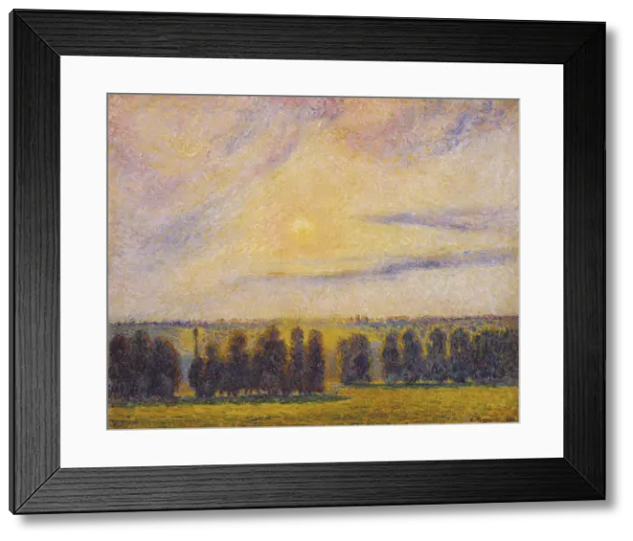 Framed Print : Sunset at Eragny, 1890. Artist: Pissarro, Camille (1830-1903) Framed Print : Sunset at Eragny, 1890. Artist: Pissarro, Camille (1830-1903)
