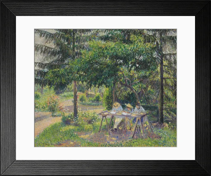 Framed Print : Children seated in the garden at Eragny (Enfants attables dans le jardin a Eragny), 1892. Artist: Pissarro, Camille (1830-1903) Framed Print : Children seated in the garden at Eragny (Enfants attables dans le jardin a Eragny), 1892. Artist: Pissarro, Camille (1830-1903)