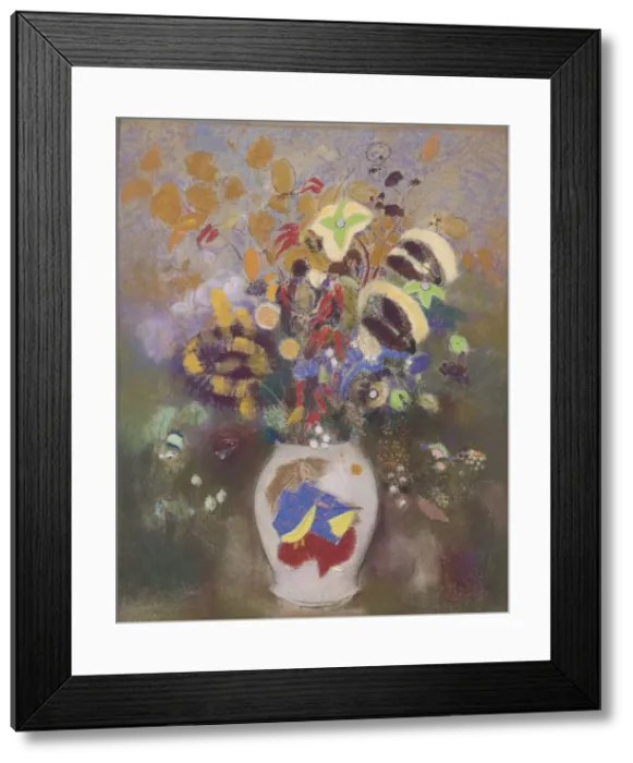 Framed Print : Vase au guerrier japonais, 1905-1908. Artist: Redon, Odilon (1840-1916) Framed Print : Vase au guerrier japonais, 1905-1908. Artist: Redon, Odilon (1840-1916)