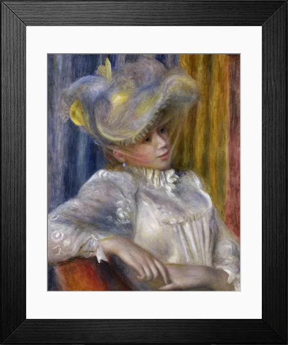Framed Print : Woman with a Hat (Femme au chapeau), 1891. Artist: Renoir, Pierre Auguste (1841-1919) Framed Print : Woman with a Hat (Femme au chapeau), 1891. Artist: Renoir, Pierre Auguste (1841-1919)
