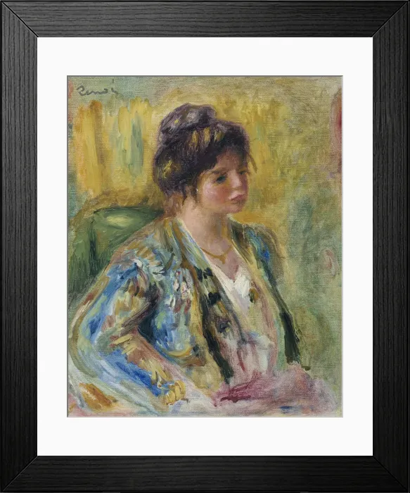 Framed Print : Buste de femme en costume oriental, c. 1895. Artist: Renoir, Pierre Auguste (1841-1919) Framed Print : Buste de femme en costume oriental, c. 1895. Artist: Renoir, Pierre Auguste (1841-1919)