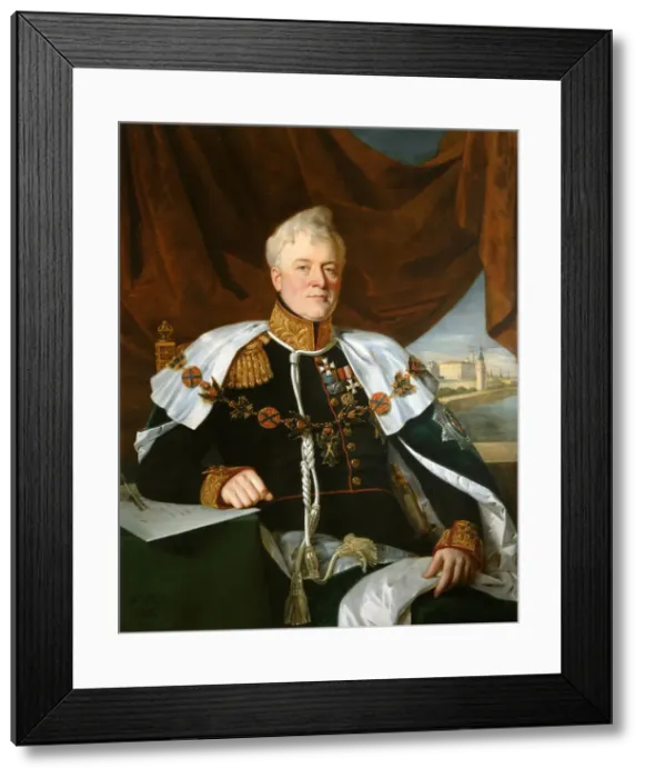 Framed Print : Portrait of Prince Dmitriy Vladimirovich Golitsyn (1771-1844), 1835. Artist: Riss, Francois Nicolas (1804-1886) Framed Print : Portrait of Prince Dmitriy Vladimirovich Golitsyn (1771-1844), 1835. Artist: Riss, Francois Nicolas (1804-1886)