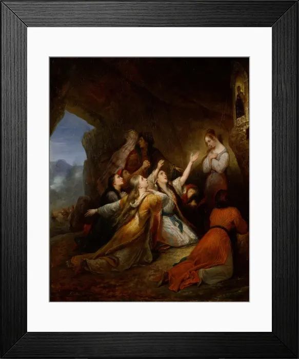 Framed Print : Greek Women Imploring at the Virgin of Assistance, 1826. Artist: Scheffer, Ary (1795-1858) Framed Print : Greek Women Imploring at the Virgin of Assistance, 1826. Artist: Scheffer, Ary (1795-1858)