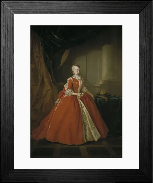 Framed Print : Portrait of the Princess Maria Amalia of Saxony (1724?1760) in Polish costume, 1738. Artist: Silvestre, Louis de (1675-1760) Framed Print : Portrait of the Princess Maria Amalia of Saxony (1724?1760) in Polish costume, 1738. Artist: Silvestre, Louis de (1675-1760)