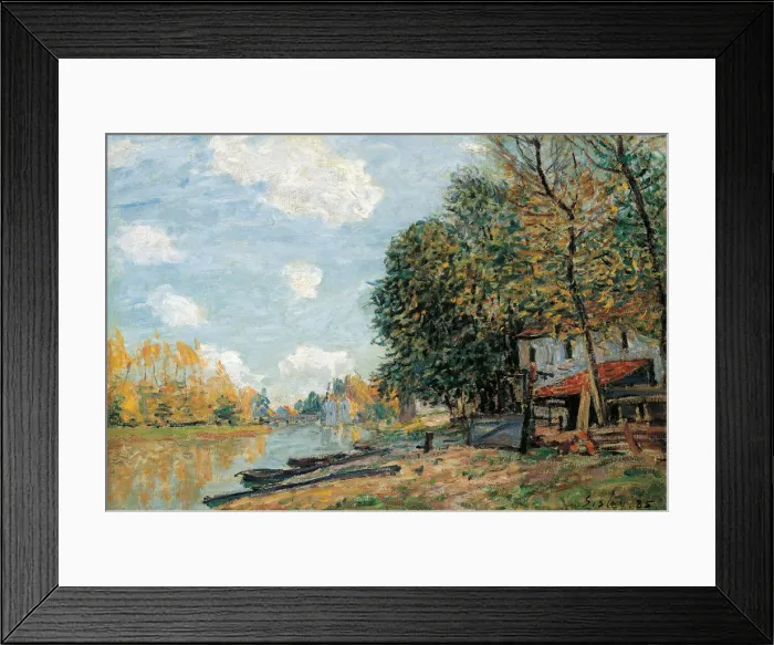 Framed Print : Moret. The Banks of the River Loing, 1885. Artist: Sisley, Alfred (1839-1899) Framed Print : Moret. The Banks of the River Loing, 1885. Artist: Sisley, Alfred (1839-1899)