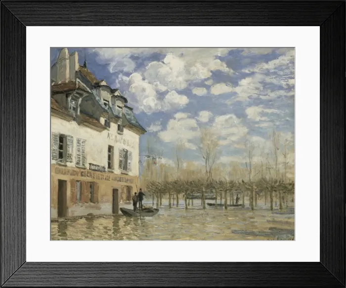 Framed Print : Boat in the Flood at Port Marly, c. 1876. Artist: Sisley, Alfred (1839-1899) Framed Print : Boat in the Flood at Port Marly, c. 1876. Artist: Sisley, Alfred (1839-1899)