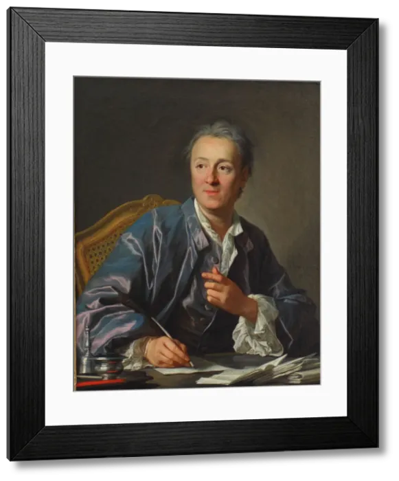 Framed Print : Portrait of Denis Diderot (1713?1784), 1767. Artist: Van Loo, Louis Michel (1707-1771) Framed Print : Portrait of Denis Diderot (1713?1784), 1767. Artist: Van Loo, Louis Michel (1707-1771)