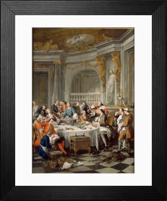 Framed Print : The Oyster Meal, 1735. Artist: Troy, Jean-Francois de (1679-1752) Framed Print : The Oyster Meal, 1735. Artist: Troy, Jean-Francois de (1679-1752)