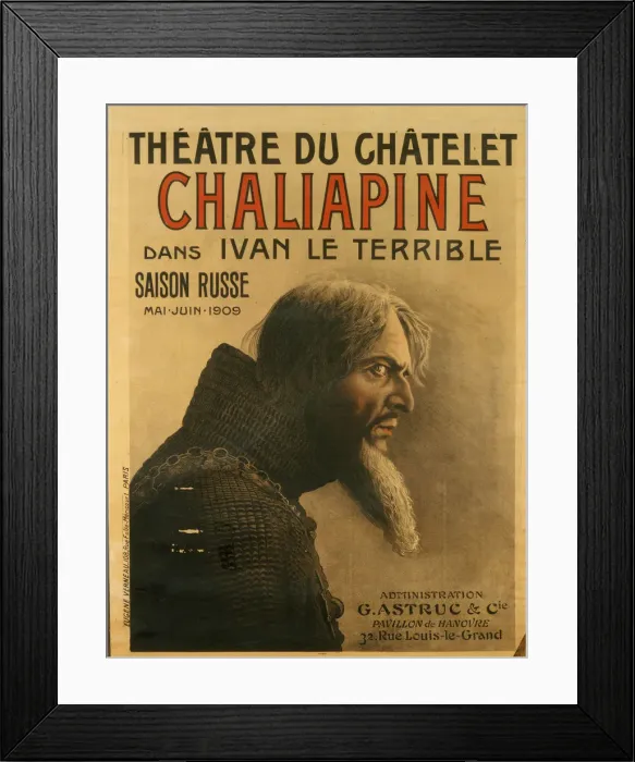 Framed Print : Poster for the Saison Russe at the Theatre du Chatelet, 1909. Artist: Verneau, Eugene (active Early 20th-century) Framed Print : Poster for the Saison Russe at the Theatre du Chatelet, 1909. Artist: Verneau, Eugene (active Early 20th-century)