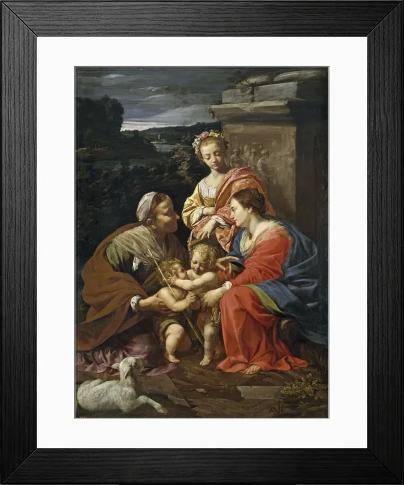 Framed Print : Virgin and child with John the Baptist as a Boy, Saint Elizabeth and Saint Catherine, 1625-1626. Artist: Vouet, Simon (1590-1649) Framed Print : Virgin and child with John the Baptist as a Boy, Saint Elizabeth and Saint Catherine, 1625-1626. Artist: Vouet, Simon (1590-1649)