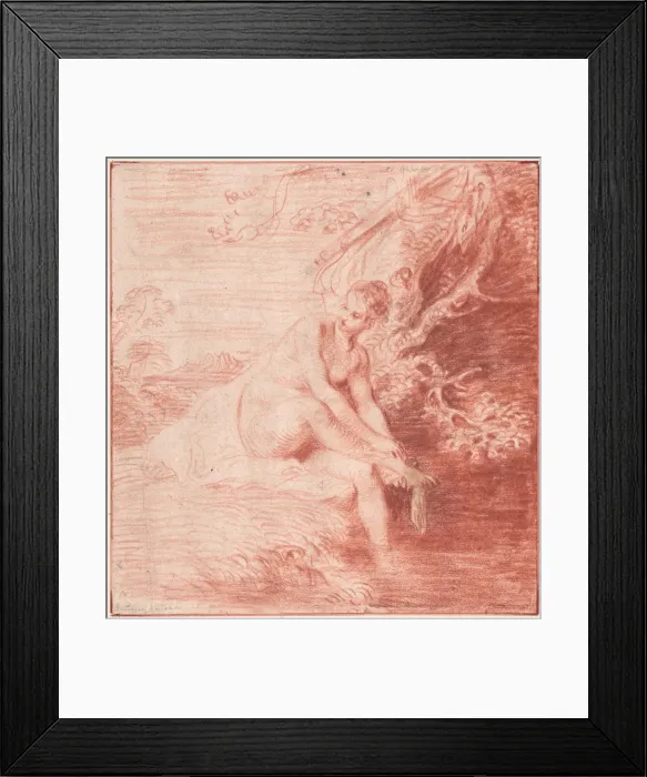 Framed Print : Diana Bathing, c. 1716. Artist: Watteau, Jean Antoine (1684-1721) Framed Print : Diana Bathing, c. 1716. Artist: Watteau, Jean Antoine (1684-1721)