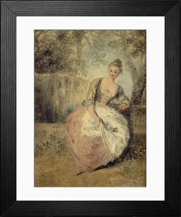 Framed Print : L?Amante inquiete, 1716-1720. Artist: Watteau, Jean Antoine (1684-1721) Framed Print : L?Amante inquiete, 1716-1720. Artist: Watteau, Jean Antoine (1684-1721)