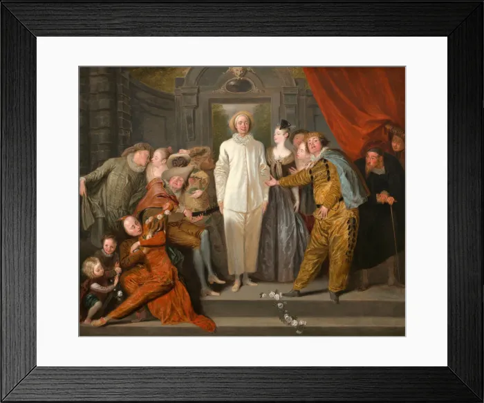Framed Print : The Italian Comedians, ca 1720. Artist: Watteau, Jean Antoine (1684-1721) Framed Print : The Italian Comedians, ca 1720. Artist: Watteau, Jean Antoine (1684-1721)