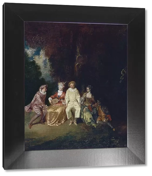 Pierrot Content, ca 1712. Artist: Watteau, Jean Antoine (1684-1721)