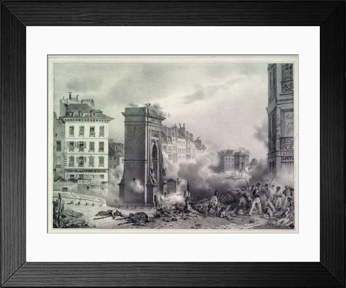 Framed Print : Paris. The July Revolution of 1830, 1830. Artist: Anonymous