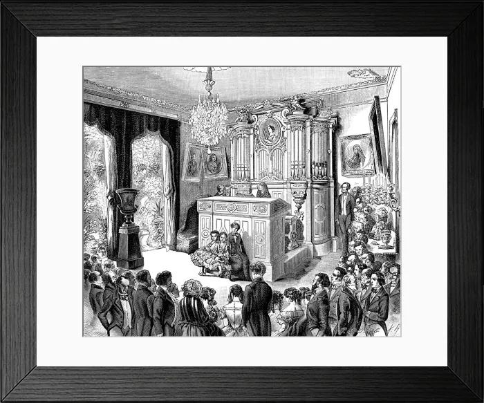 Framed Print : The Musical Soiree at Pauline Viardot-Garcia. Artist: Anonymous Framed Print : The Musical Soiree at Pauline Viardot-Garcia. Artist: Anonymous