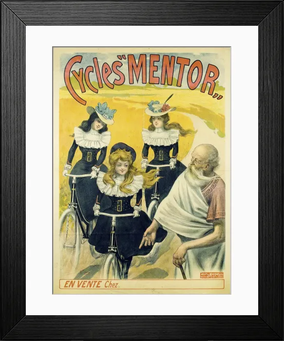 Framed Print : Cycles Mentor (Poster), ca 1896. Artist: Anonymous Framed Print : Cycles Mentor (Poster), ca 1896. Artist: Anonymous