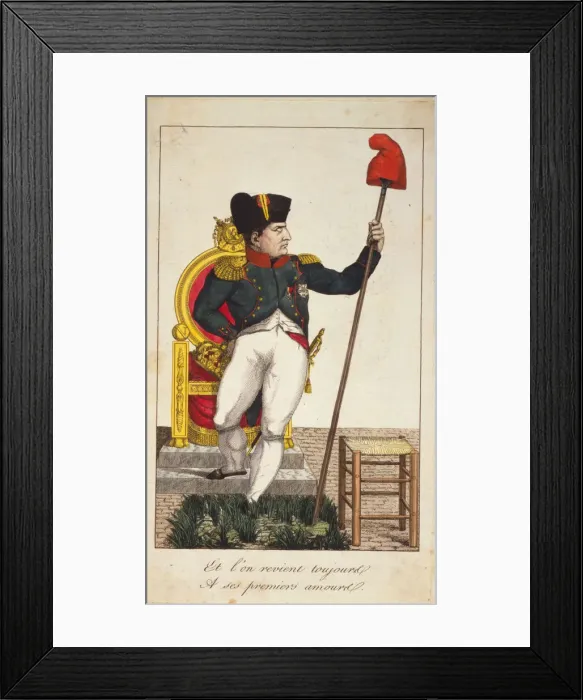 Framed Print : Et l on revient toujours A ses premiers amours (We always go back to our first loves), 1815. Artist: Anonymous Framed Print : Et l on revient toujours A ses premiers amours (We always go back to our first loves), 1815. Artist: Anonymous