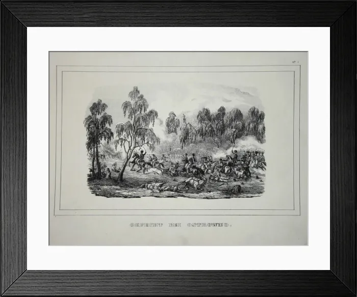Framed Print : Battle between Russian troops and French cavalry near Ostrovno 25-26 July 1812. Artist: Anonymous Framed Print : Battle between Russian troops and French cavalry near Ostrovno 25-26 July 1812. Artist: Anonymous