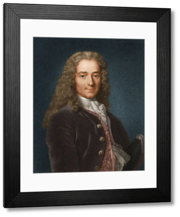 Framed Print : Portrait of the writer, essayist and philosopher Francois Marie Arouet de Voltaire (1694-1778), 1730s. Artist: Anonymous Framed Print : Portrait of the writer, essayist and philosopher Francois Marie Arouet de Voltaire (1694-1778), 1730s. Artist: Anonymous