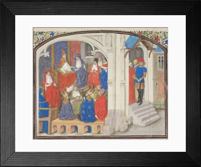 Framed Print : The Council of Clermont in 1095. Miniature from the Historia by William of Tyre, 1460s. Artist: Anonymous Framed Print : The Council of Clermont in 1095. Miniature from the Historia by William of Tyre, 1460s. Artist: Anonymous
