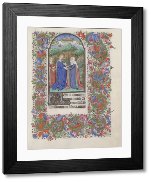 Framed Print : The Visitation (Book of Hours), 1440-1460. Artist: Bedford Master (active 1405-1465) Framed Print : The Visitation (Book of Hours), 1440-1460. Artist: Bedford Master (active 1405-1465)